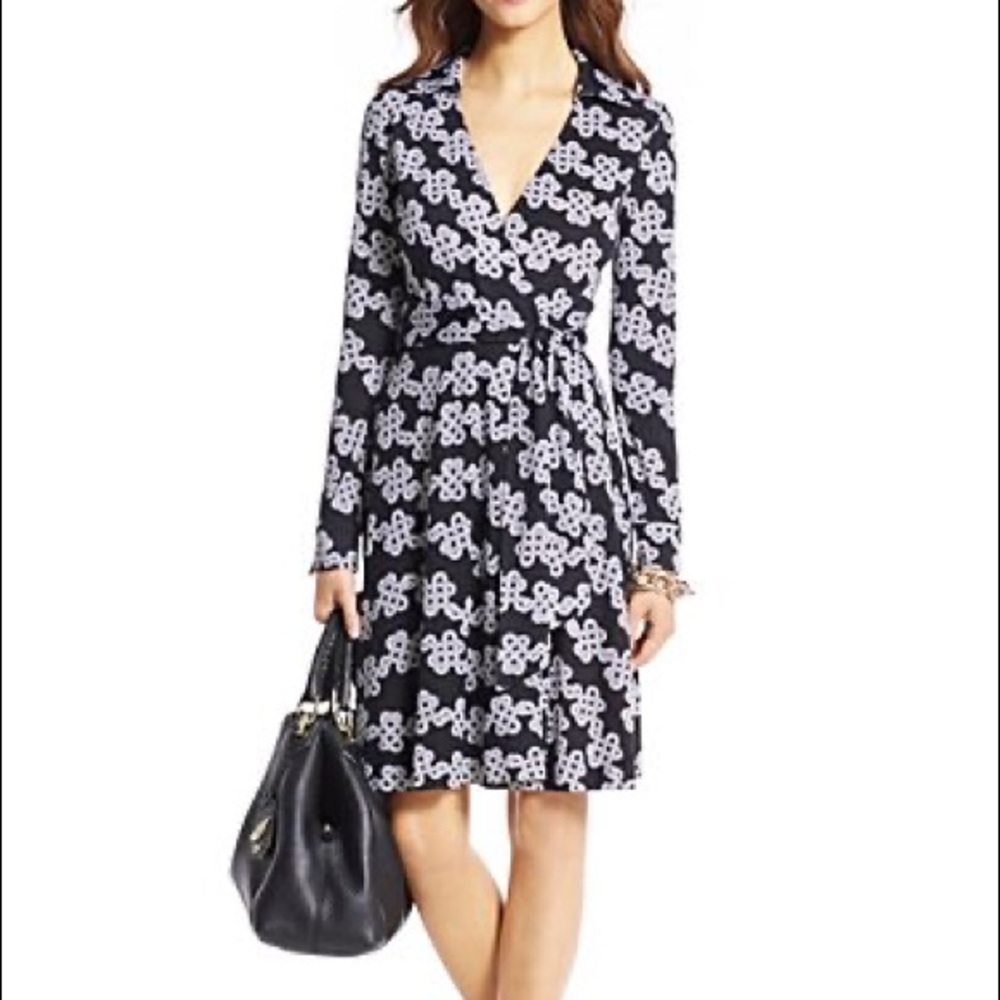 DVF Love Knot Chains Wrap Dress